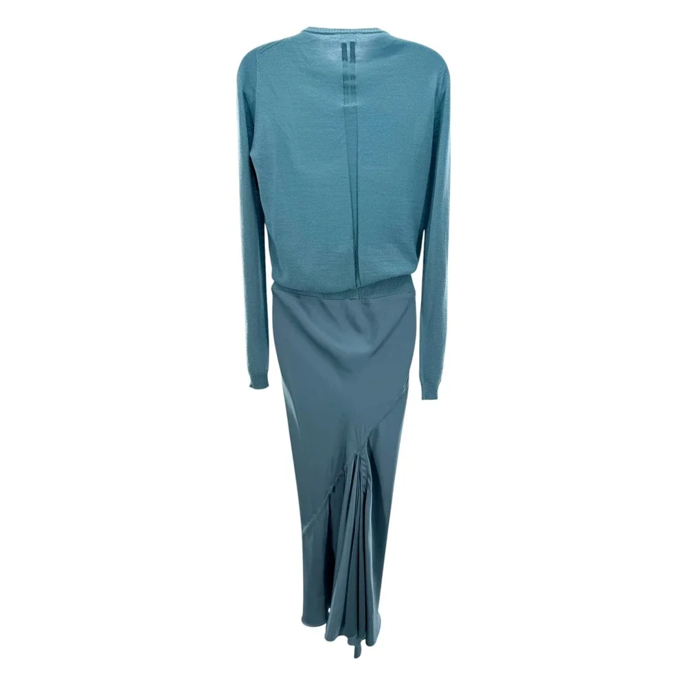 Rick Owens Hollywood SS25 Biker Level Wool Sweater Maxi Skirt Set Mouthwash S